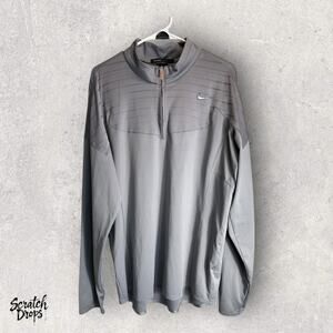 Nike Tiger Woods Men's Sweatshirt X-Large Gray 1/4 Zip Long Sleeve Golf Pullover